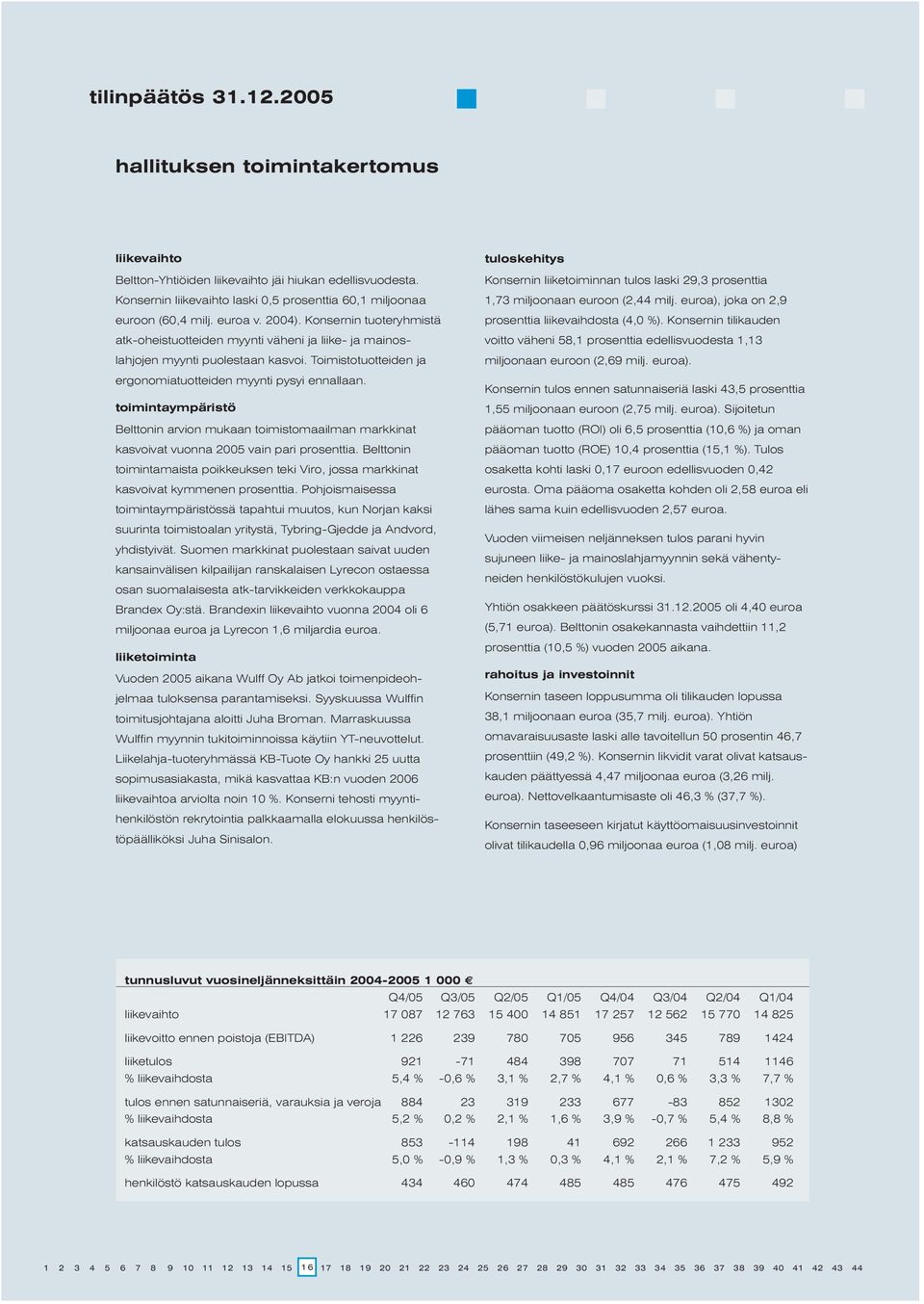 toimintaympäristö Belttonin arvion mukaan toimistomaailman markkinat kasvoivat vuonna 2005 vain pari prosenttia.