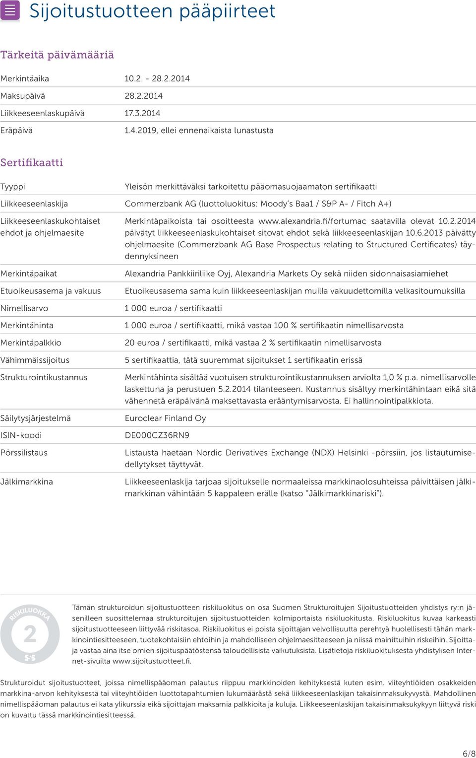 Liikkeeseenlaskupäivä 17.3.2014 