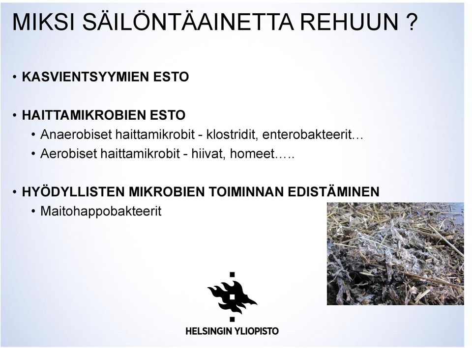 haittamikrobit - klostridit, enterobakteerit Aerobiset