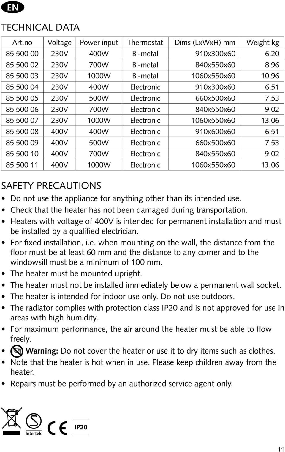 02 85 500 07 230V 1000W Electronic 1060x550x60 13.06 85 500 08 400V 400W Electronic 910x600x60 6.51 85 500 09 400V 500W Electronic 660x500x60 7.53 85 500 10 400V 700W Electronic 840x550x60 9.