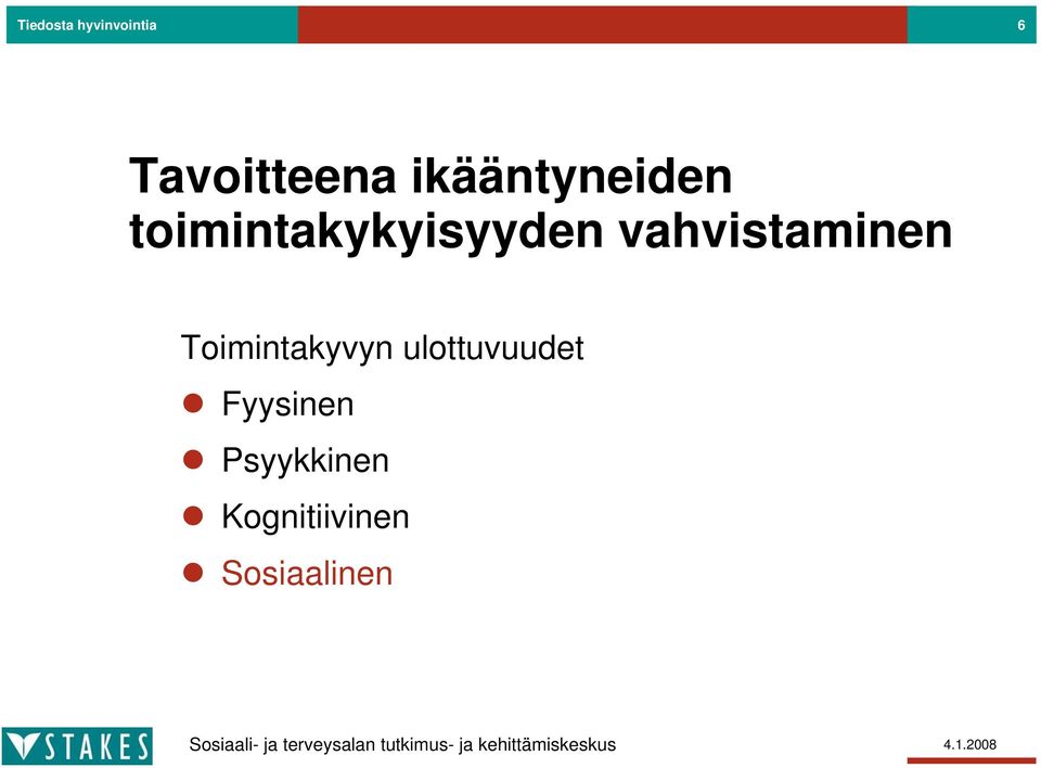 vahvistaminen Toimintakyvyn