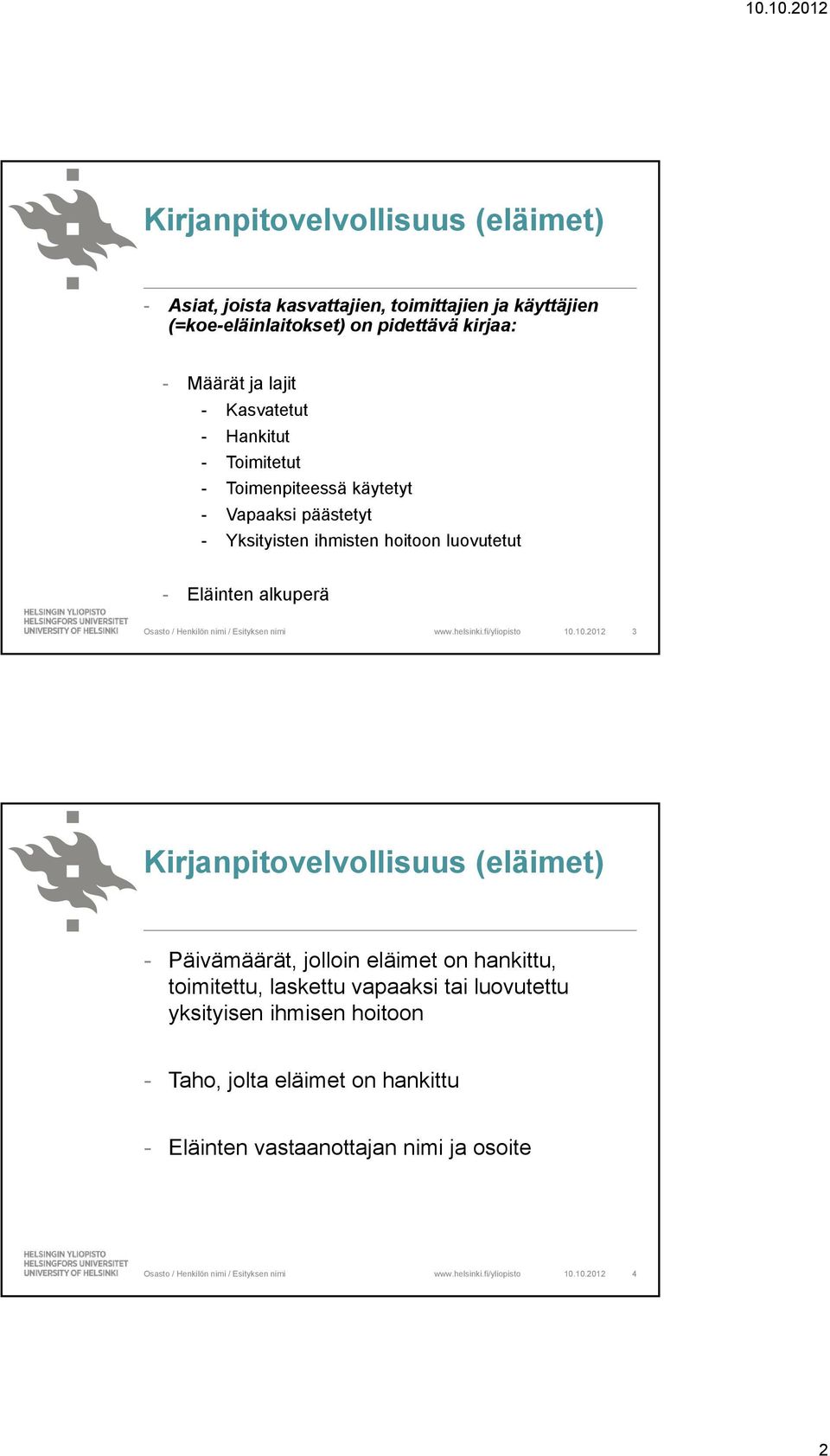 luovutetut - Eläinten alkuperä 10.