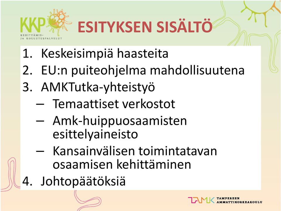 AMKTutka yhteistyö Temaattiset verkostot Amk