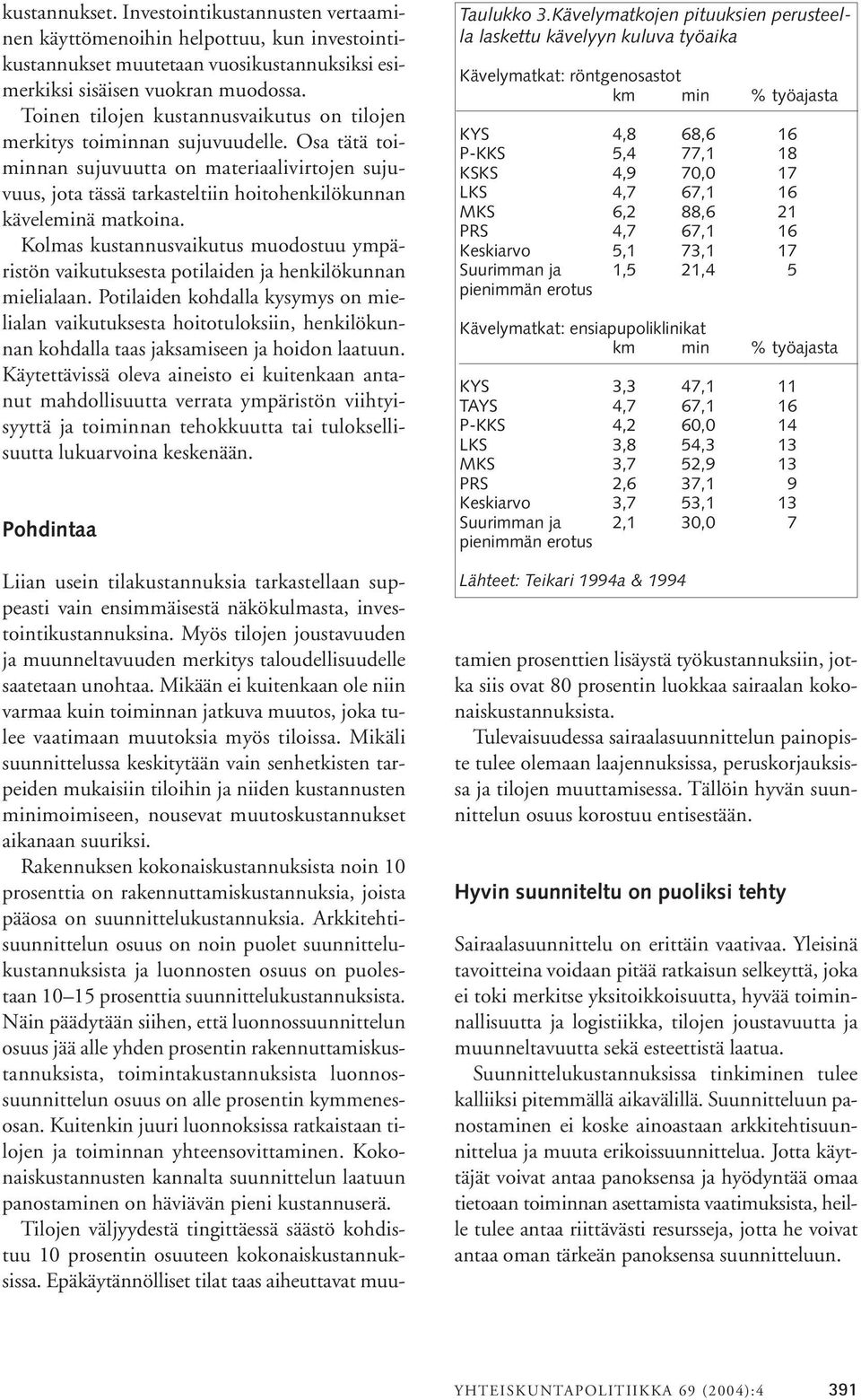 Osa tätä toiminnan sujuvuutta on materiaalivirtojen sujuvuus, jota tässä tarkasteltiin hoitohenkilökunnan käveleminä matkoina.