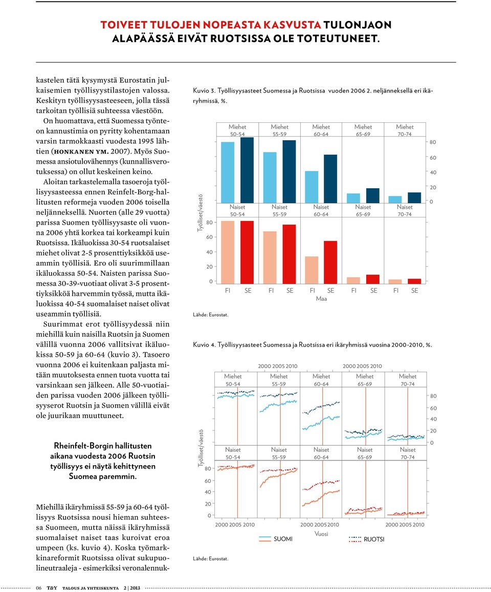 On huomattava, että Suomessa työnteon kannustimia on pyritty kohentamaan varsin tarmokkaasti vuodesta 1995 lähtien (Honkanen ym. 2007).