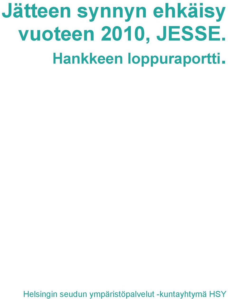 Hankkeen loppuraportti.