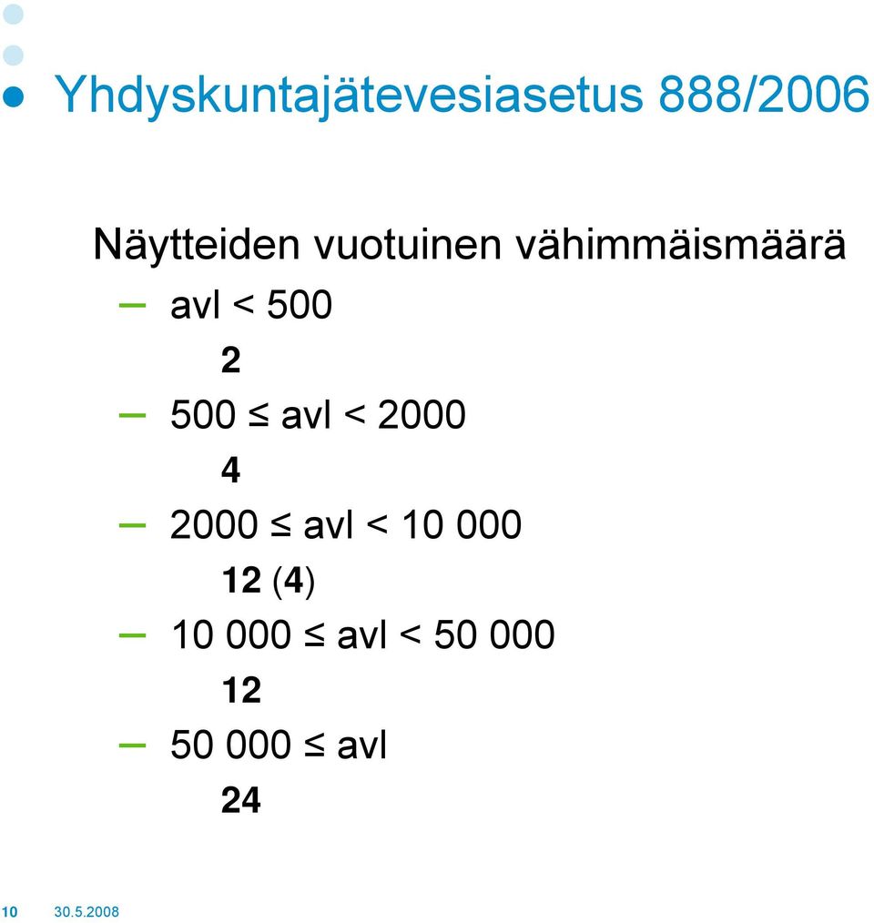 < 500 2 500 avl < 2000 4 2000 avl < 10