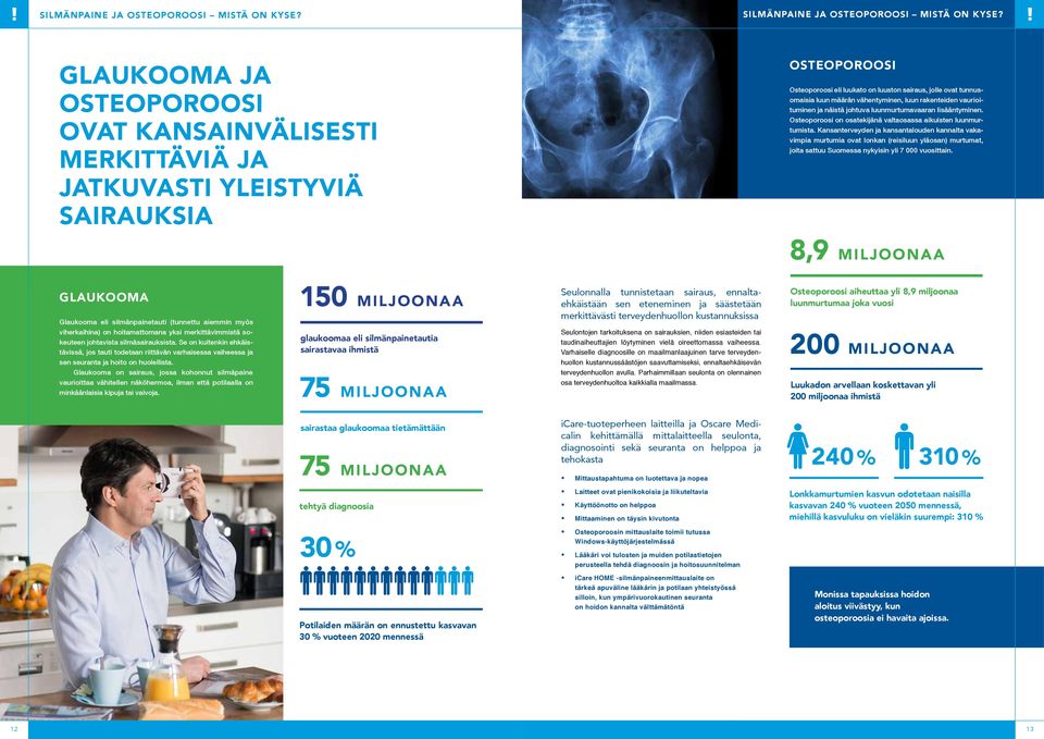 vähentyminen, luun rakenteiden vaurioituminen ja näistä johtuva luunmurtumavaaran lisääntyminen. Osteoporoosi on osatekijänä valtaosassa aikuisten luunmurtumista.