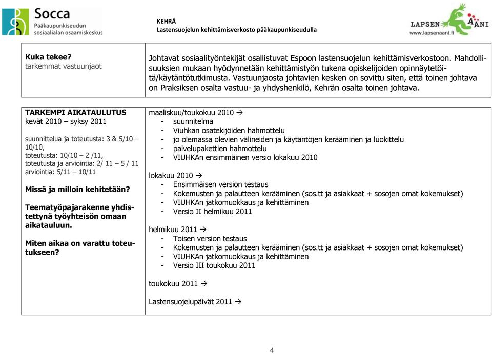 Vastuunjaosta johtavien kesken on sovittu siten, että toinen johtava on Praksiksen osalta vastuu- ja yhdyshenkilö, Kehrän osalta toinen johtava.