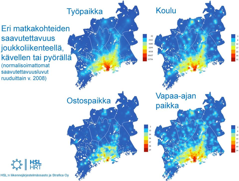 tai pyörällä (normalisoimattomat