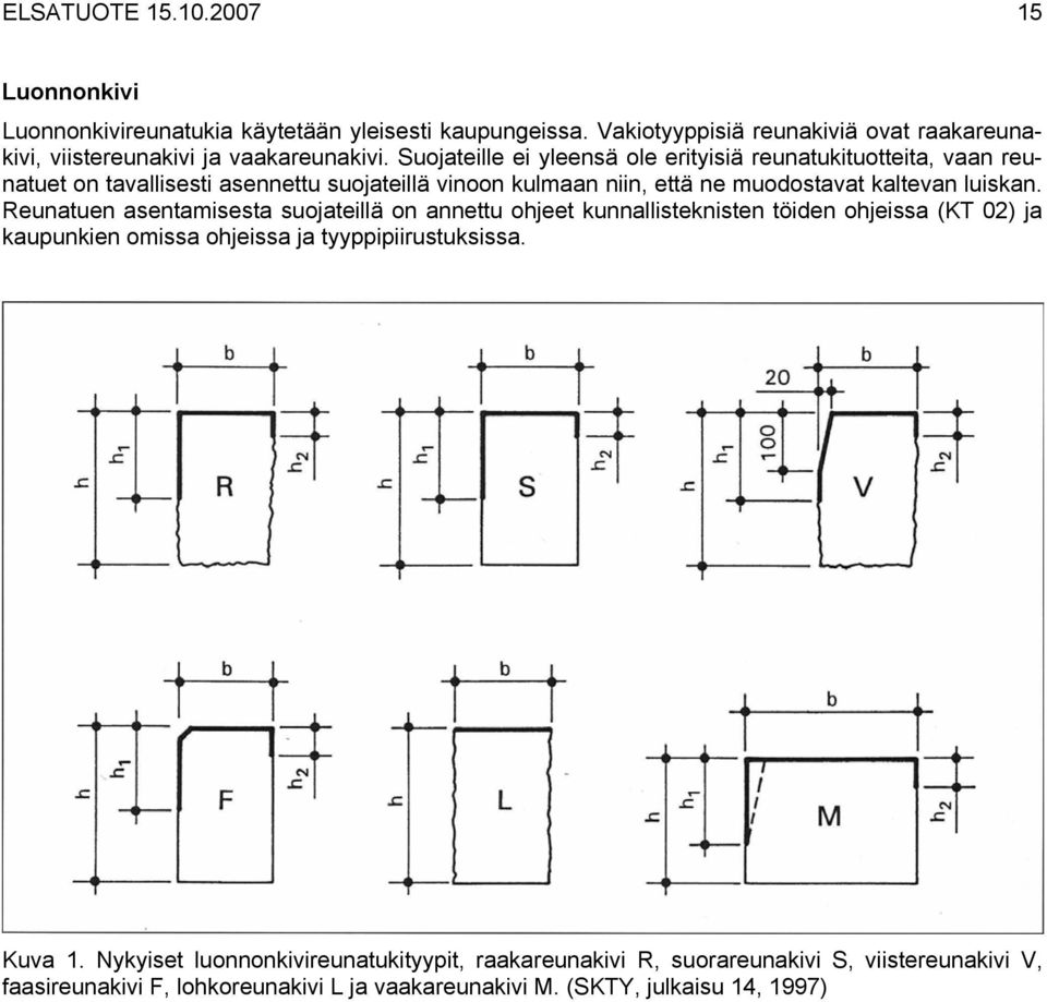 Suojateille ei yleensä ole erityisiä reunatukituotteita, vaan reunatuet on tavallisesti asennettu suojateillä vinoon kulmaan niin, että ne muodostavat kaltevan luiskan.