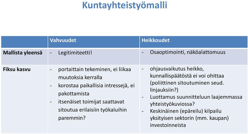 pakottamista - itsenäiset toimijat saattavat sitoutua erilaisiin työkaluihin paremmin?