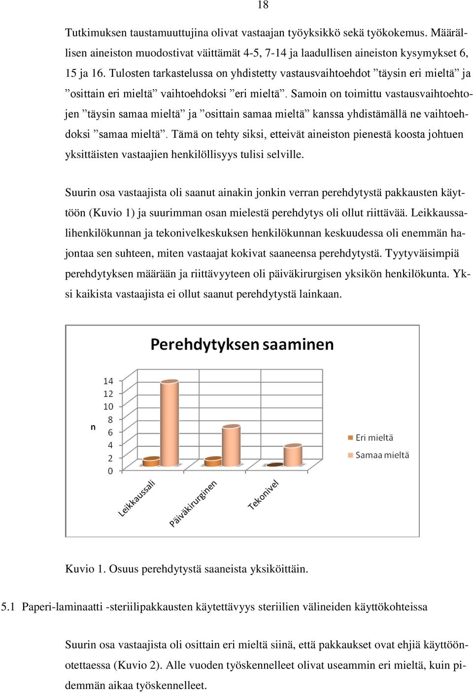 Samoin on toimittu vastausvaihtoehtojen täysin samaa mieltä ja osittain samaa mieltä kanssa yhdistämällä ne vaihtoehdoksi samaa mieltä.