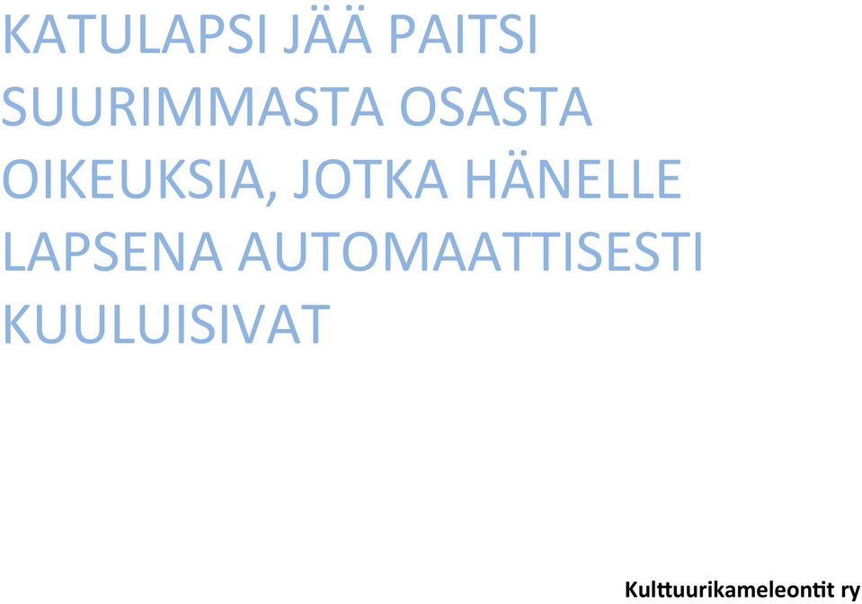 OIKEUKSIA, JOTKA HÄNELLE