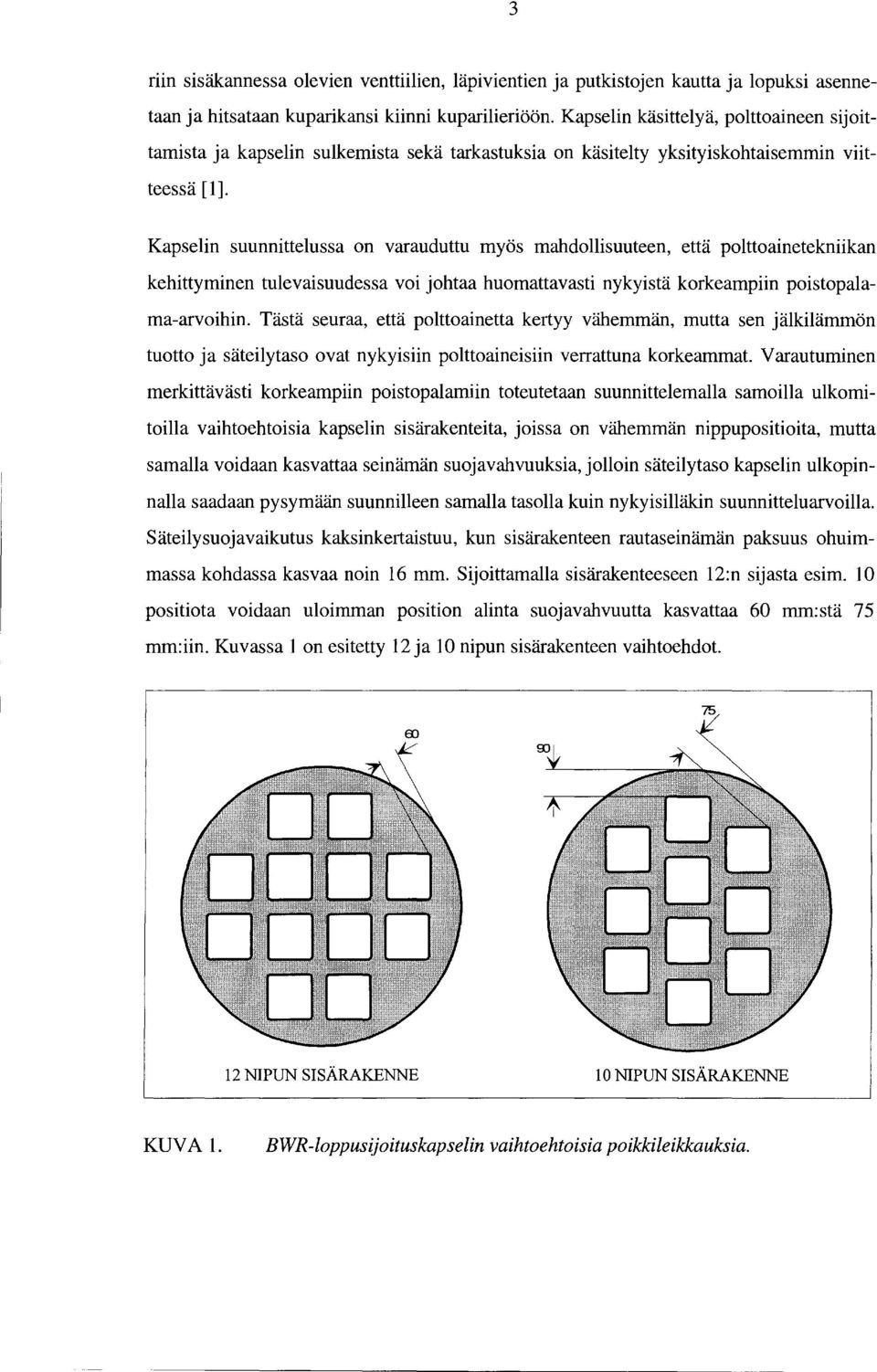 Kapselin suunnittelussa on varauduttu myös mahdollisuuteen, että polttoainetekniikan kehittyminen tulevaisuudessa voi johtaa huomattavasti nykyistä korkeampiin poistopalama-arvoihin.