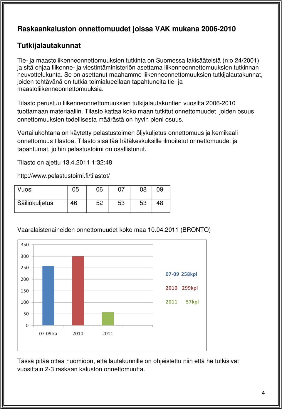 Se on asettanut maahamme liikenneonnettomuuksien tutkijalautakunnat, joiden tehtävänä on tutkia toimialueellaan tapahtuneita tie- ja maastoliikenneonnettomuuksia.