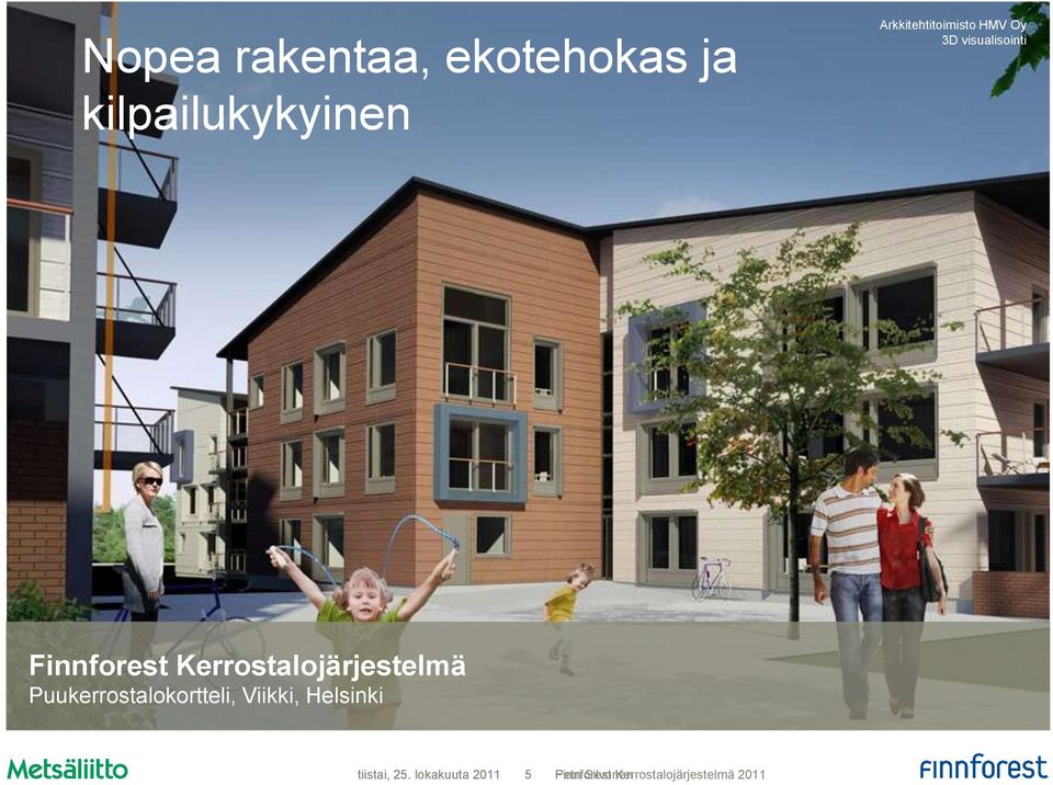 Kerrostalojärjestelmä Puukerrostalokortteli, Viikki,