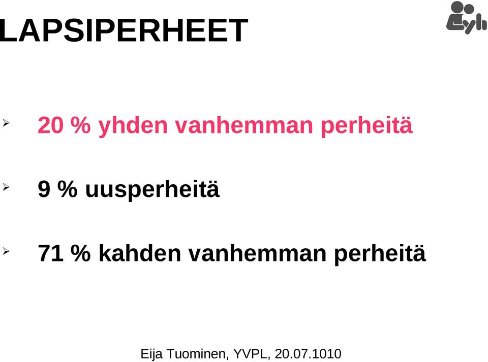 perheitä 9 %