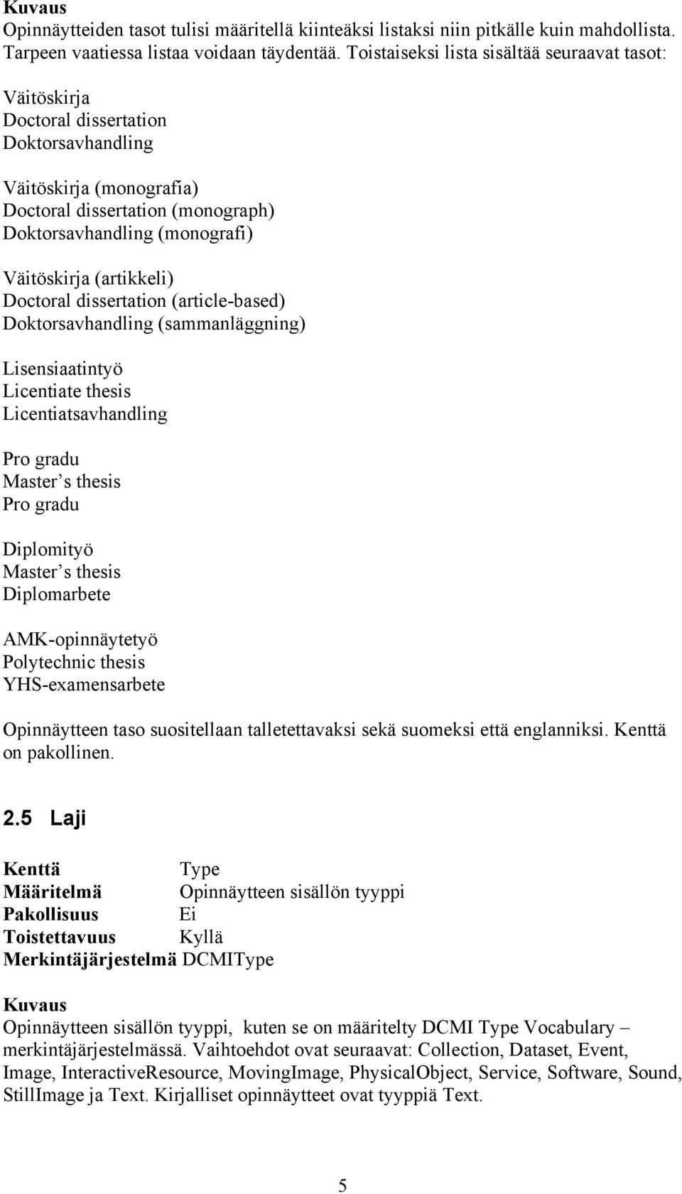 (artikkeli) Doctoral dissertation (article-based) Doktorsavhandling (sammanläggning) Lisensiaatintyö Licentiate thesis Licentiatsavhandling Pro gradu Master s thesis Pro gradu Diplomityö Master s