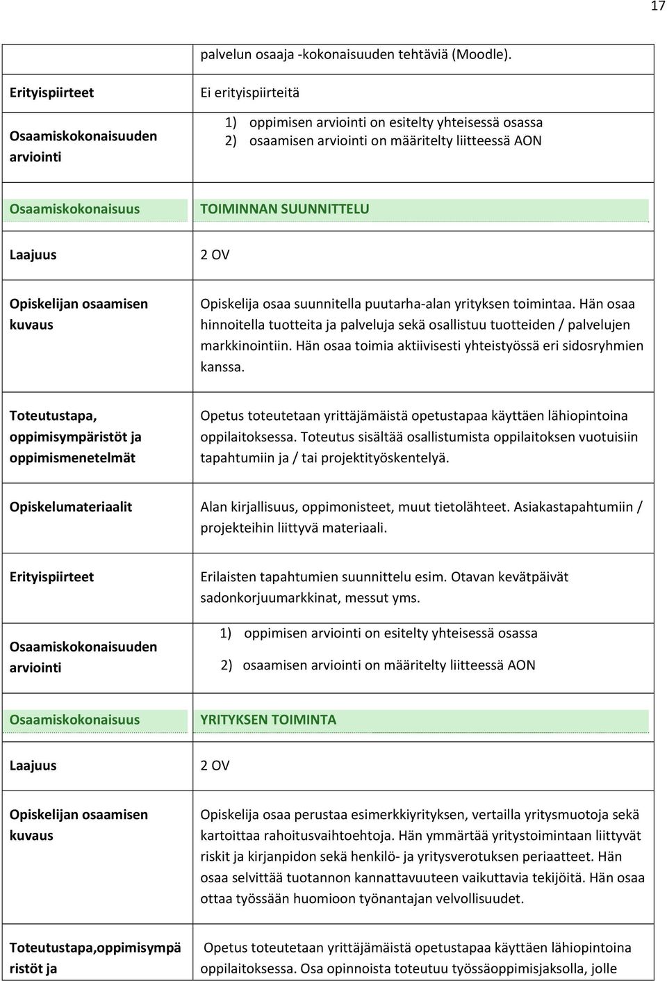 Hän osaa hinnoitella tuotteita ja palveluja sekä osallistuu tuotteiden / palvelujen markkinointiin. Hän osaa toimia aktiivisesti yhteistyössä eri sidosryhmien kanssa.