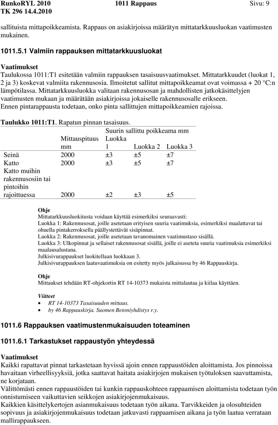 Ilmoitetut sallitut mittapoikkeamat ovat voimassa + 20 C:n lämpötilassa.