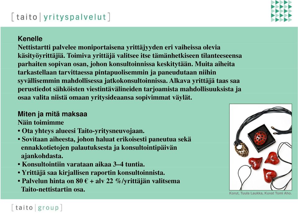 Muita aiheita tarkastellaan tarvittaessa pintapuolisemmin ja paneudutaan niihin syvällisemmin mahdollisessa jatkokonsultoinnissa.