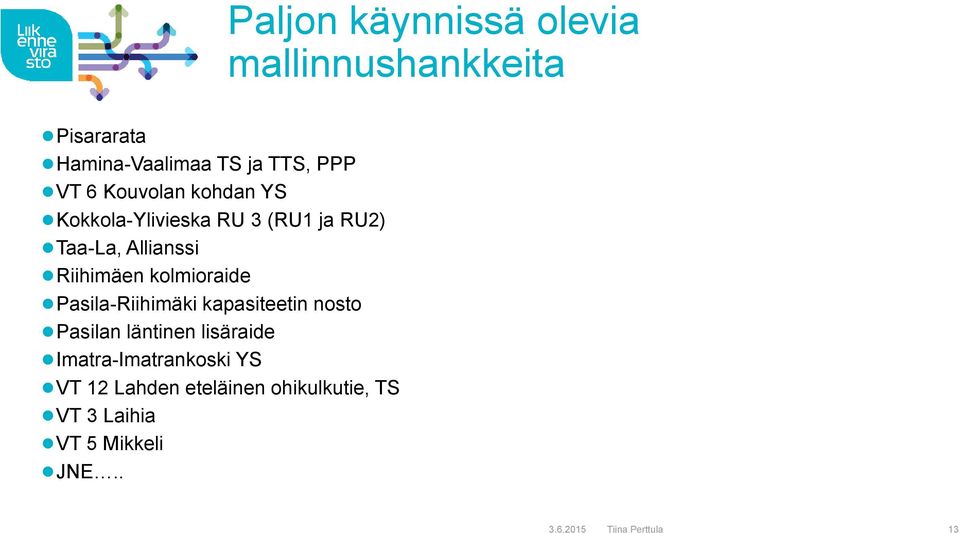 kolmioraide Pasila-Riihimäki kapasiteetin nosto Pasilan läntinen lisäraide