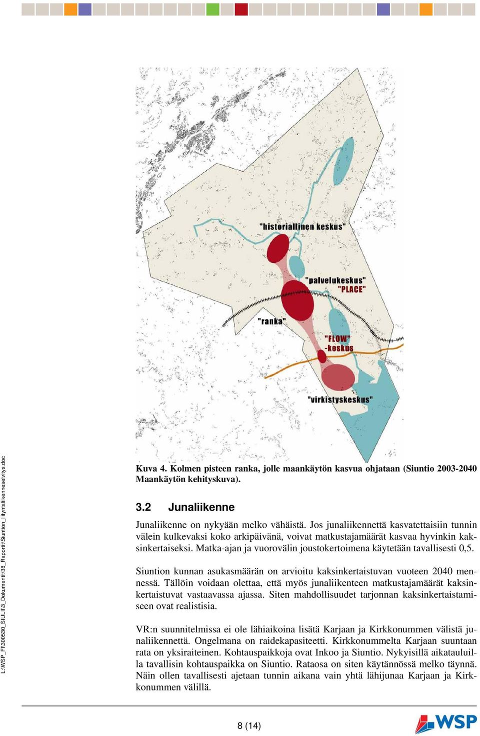 Matka-ajan ja vuorovälin joustokertoimena käytetään tavallisesti 0,5. Siuntion kunnan asukasmäärän on arvioitu kaksinkertaistuvan vuoteen 2040 mennessä.