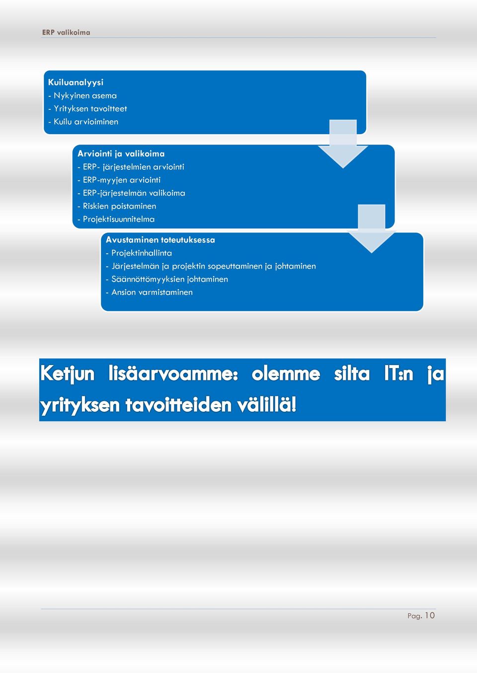 poistaminen - Projektisuunnitelma Avustaminen toteutuksessa - Projektinhallinta - Järjestelmän