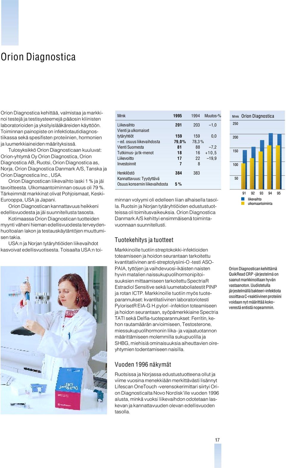 Tulosyksikkö Orion Diagnosticaan kuuluvat: Orion-yhtymä Oy Orion Diagnostica, Orion Diagnostica AB, Ruotsi, Orion Diagnostica as, Norja, Orion Diagnostica Danmark A/S, Tanska ja Orion Diagnostica Inc.