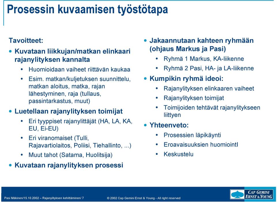 Ei-EU) Eri viranomaiset (Tulli, Rajavartiolaitos, Poliisi, Tiehallinto,.