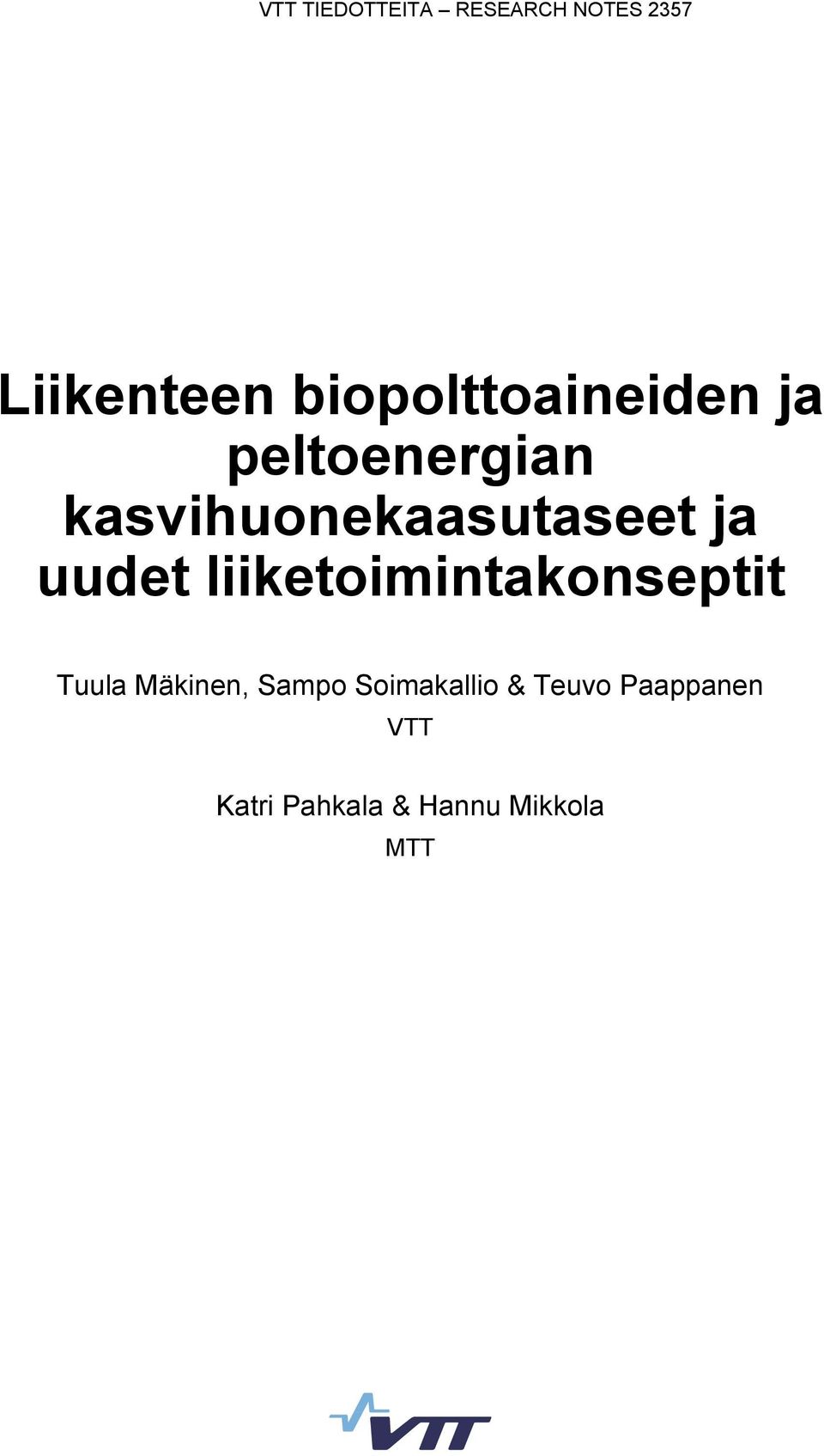 kasvihuonekaasutaseet ja uudet liiketoimintakonseptit