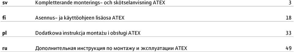 Dodatkowa instrukcja montażu i obsługi ATEX 33 ru