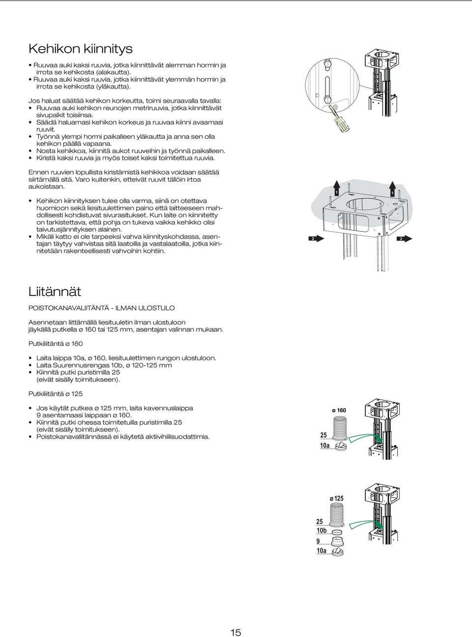 hormin ja irrota from metric se kehikosta lower screws (alakautta). frame.