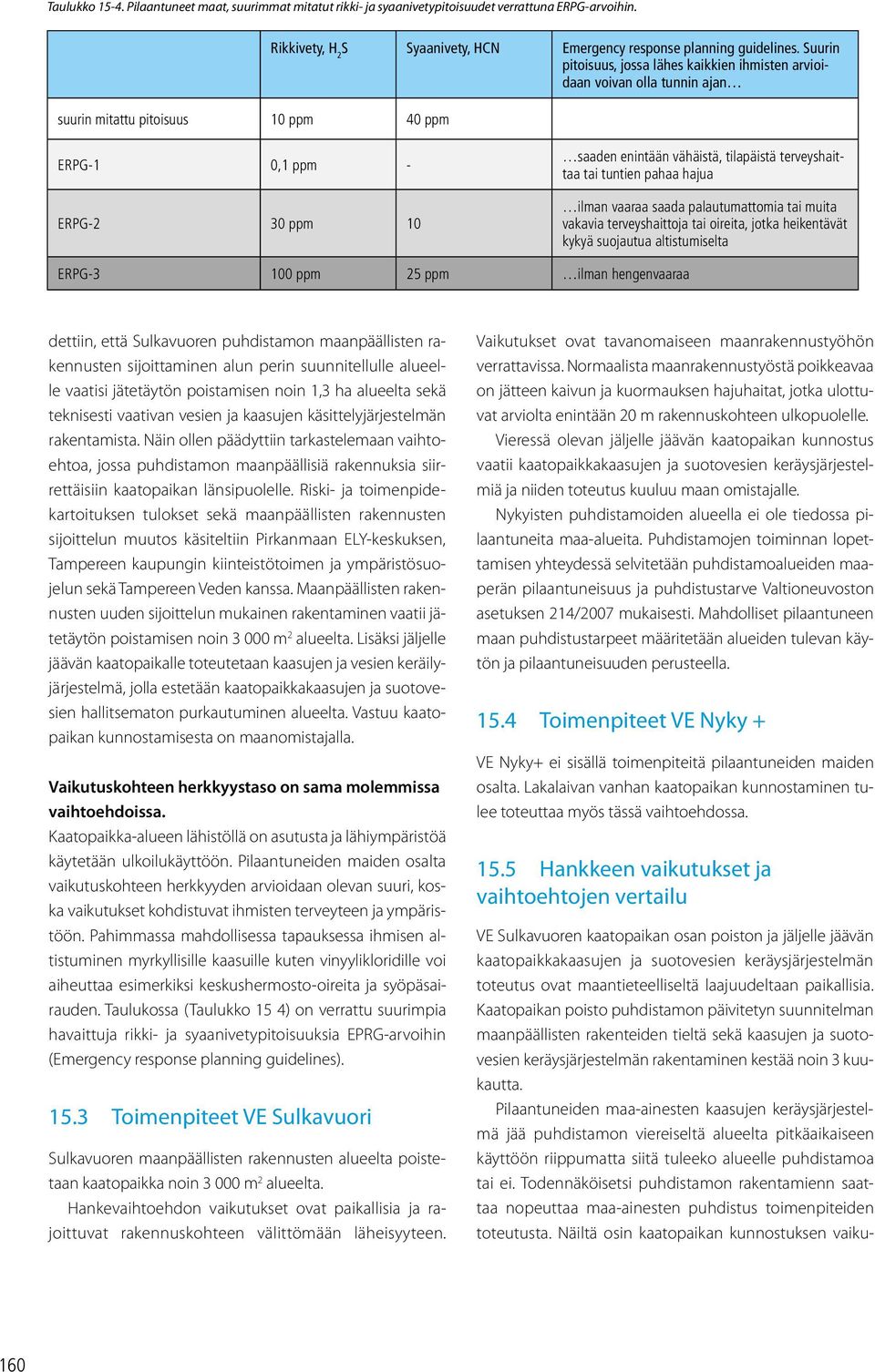 Suurin pitoisuus, jossa lähes kaikkien ihmisten arvioidaan voivan olla tunnin ajan ERPG-1 0,1 ppm - ERPG-2 30 ppm 10 saaden enintään vähäistä, tilapäistä terveyshaittaa tai tuntien pahaa hajua ilman