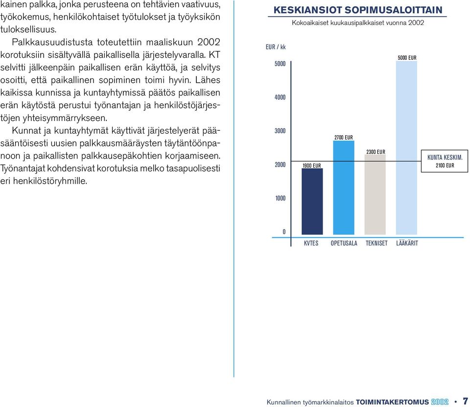 KT selvitti jälkeenpäin paikallisen erän käyttöä, ja selvitys osoitti, että paikallinen sopiminen toimi hyvin.