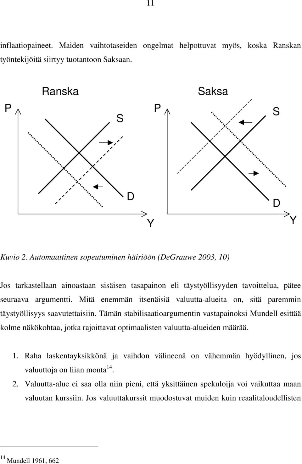 Mitä enemmän itsenäisiä valuutta-alueita on, sitä paremmin täystyöllisyys saavutettaisiin.