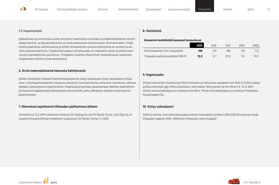 eliminoimiseksi. Ympäristönsuojelullisia velvollisuuksia ja omille toimipaikoille syntyviä velvoitteita on arvioitu ja valvottu järjestelmällisesti.