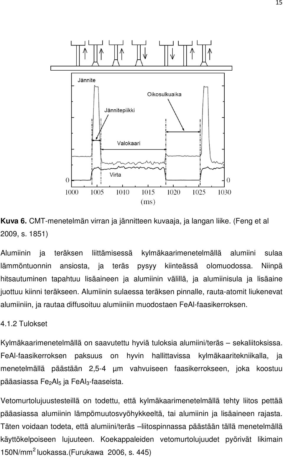 Niinpä hitsautuminen tapahtuu lisäaineen ja alumiinin välillä, ja alumiinisula ja lisäaine juottuu kiinni teräkseen.