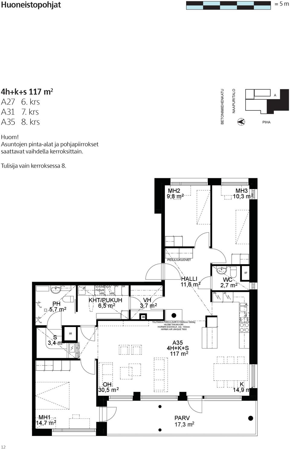 ERROSEST) MH2 MH3 9,8 m 2 10,3 m 2 +S m 2 FM LUUU / TIS EI60 PLMTON ULLOLLE J VESITOLLE 5,7 m 2 S 3,4 m 2 05 LSITIILI-IUN HT/PUUH 6,5 m 2 -PORRSH 8.