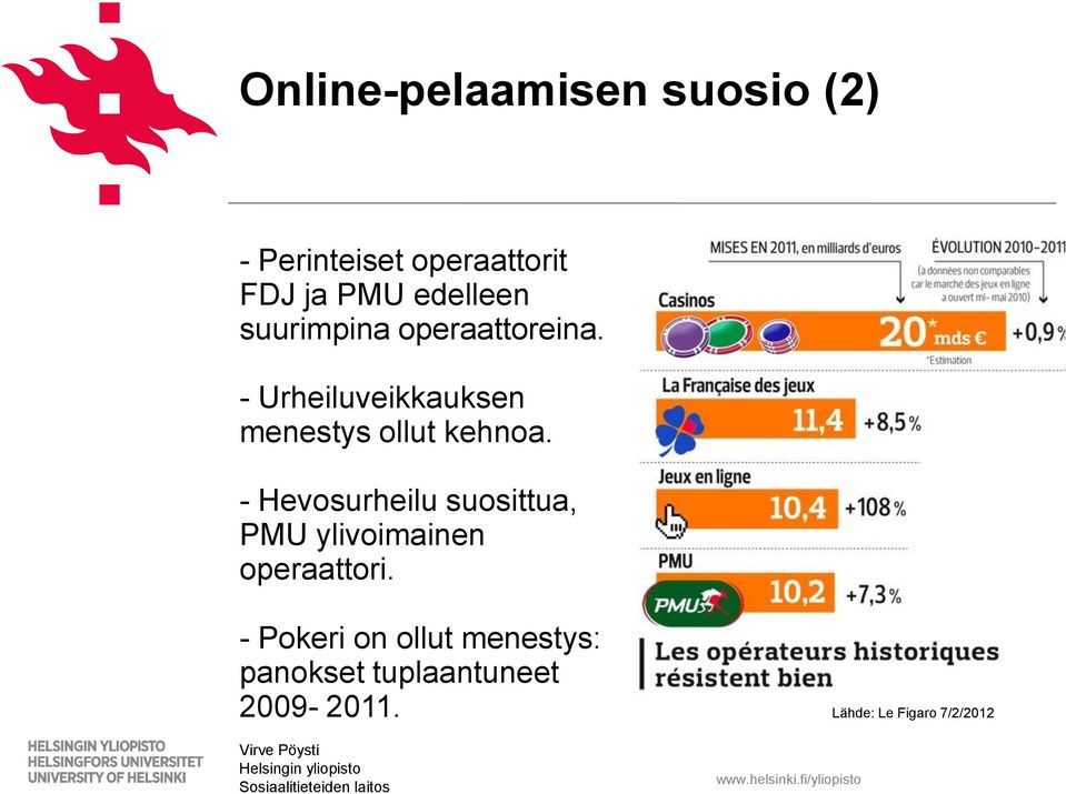 - Urheiluveikkauksen menestys ollut kehnoa.