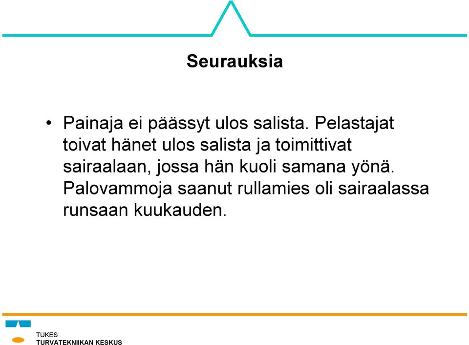 toimittivat sairaalaan, jossa hän kuoli samana