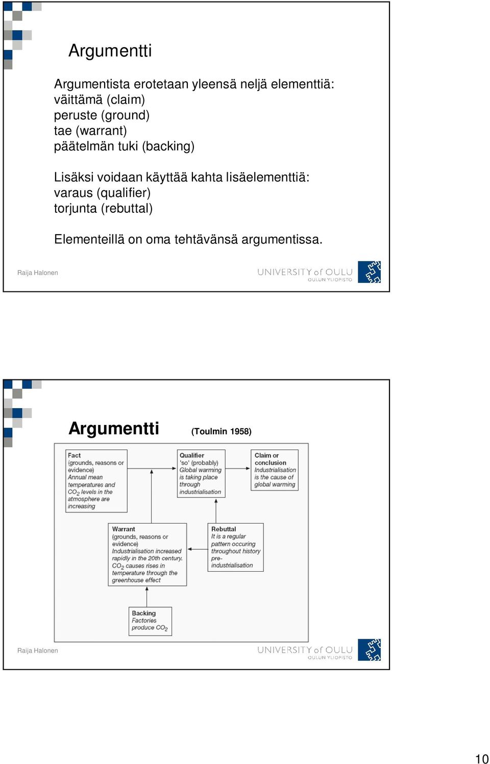 voidaan käyttää kahta lisäelementtiä: varaus (qualifier) torjunta