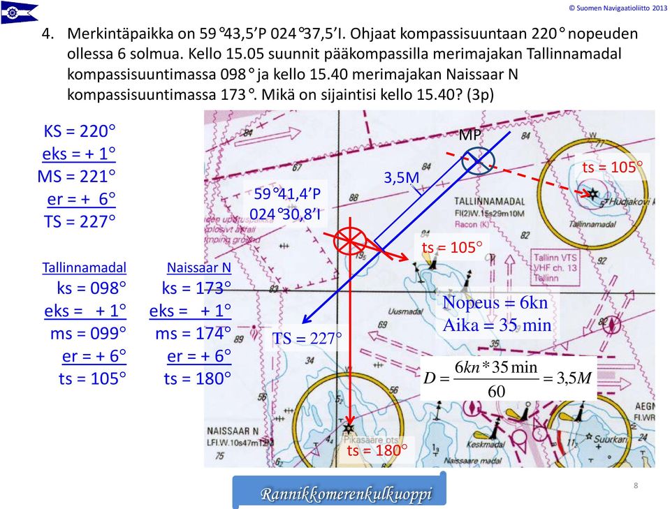 Mikä on sijaintisi kello 15.40?