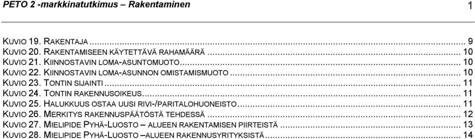 TONTIN RAKENNUSOIKEUS... 11 KUVIO 25. HALUKKUUS OSTAA UUSI RIVI-/PARITALOHUONEISTO... 11 KUVIO 26. MERKITYS RAKENNUSPÄÄTÖSTÄ TEHDESSÄ.