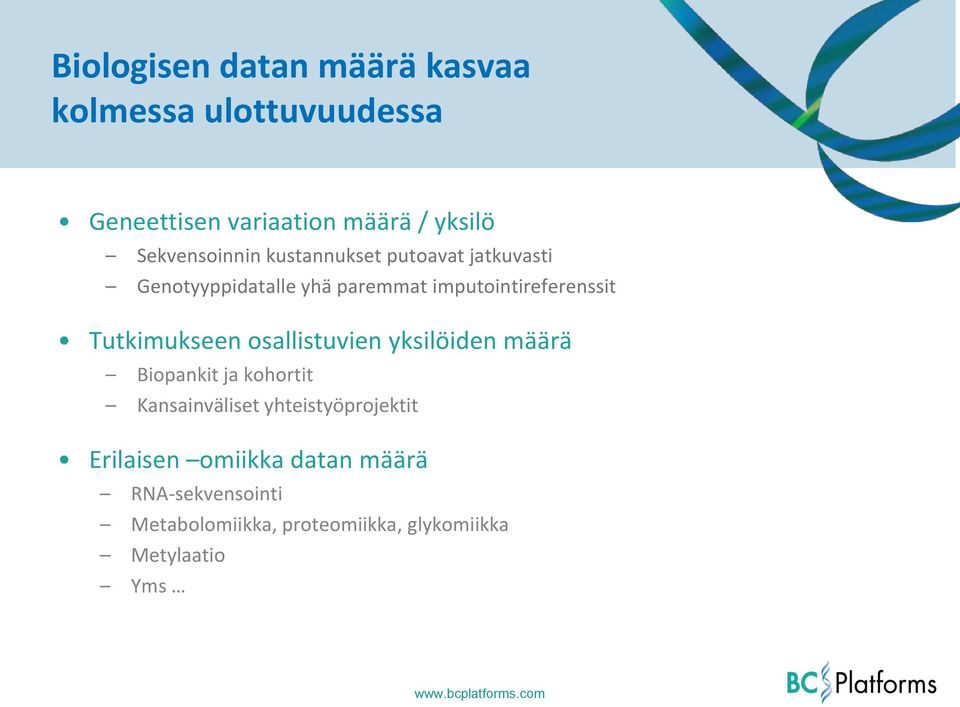 imputointireferenssit Tutkimukseen osallistuvien yksilöiden määrä Biopankit ja kohortit