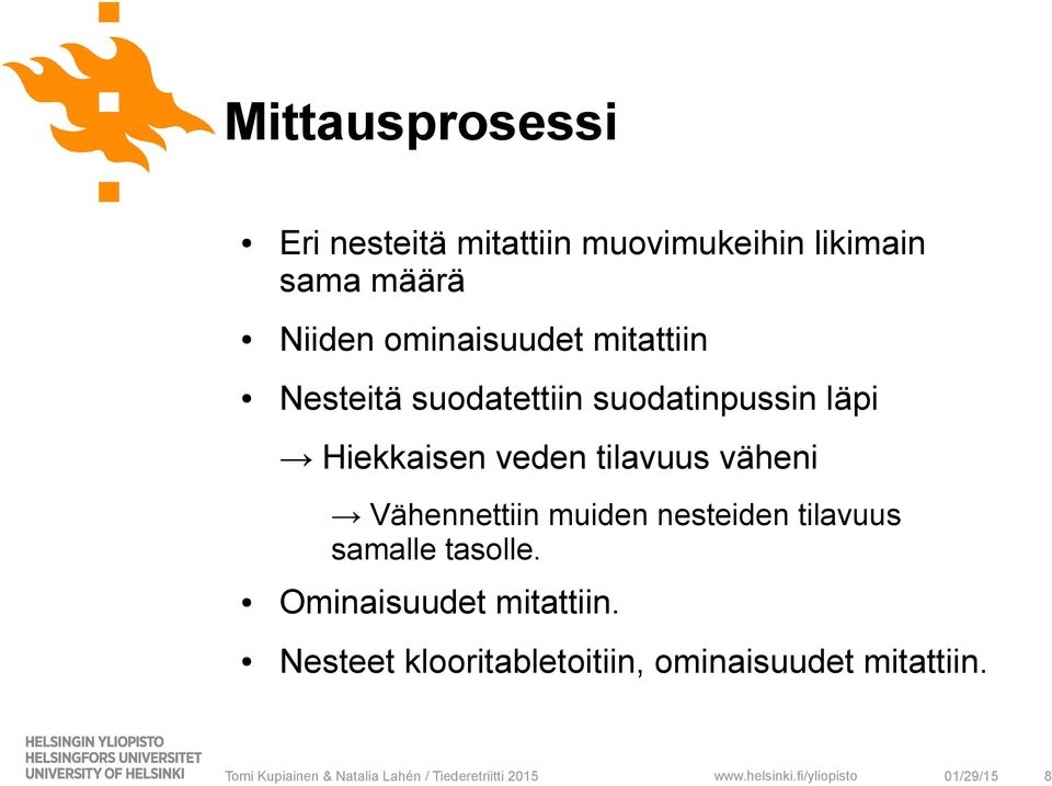 Hiekkaisen veden tilavuus väheni Vähennettiin muiden nesteiden tilavuus