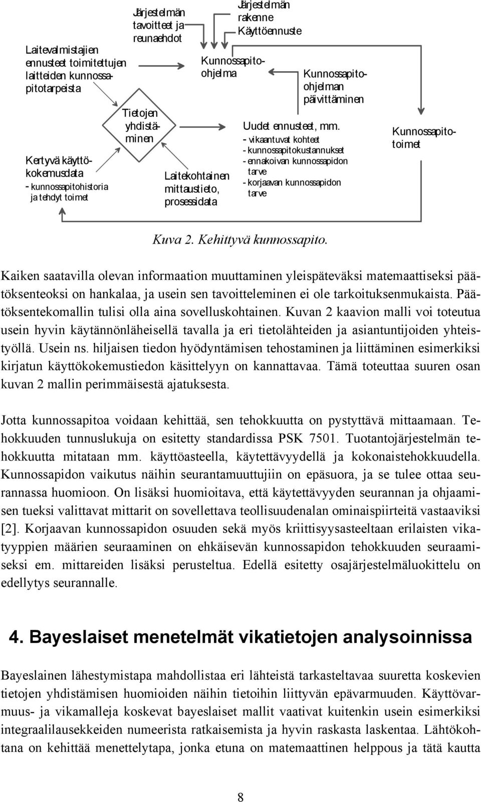 - vikaantuvat kohteet - kunnossapitokustannukset - ennakoivan kunnossapidon tarve - korjaavan kunnossapidon tarve Kunnossapitotoimet Kuva 2. Kehittyvä kunnossapito.