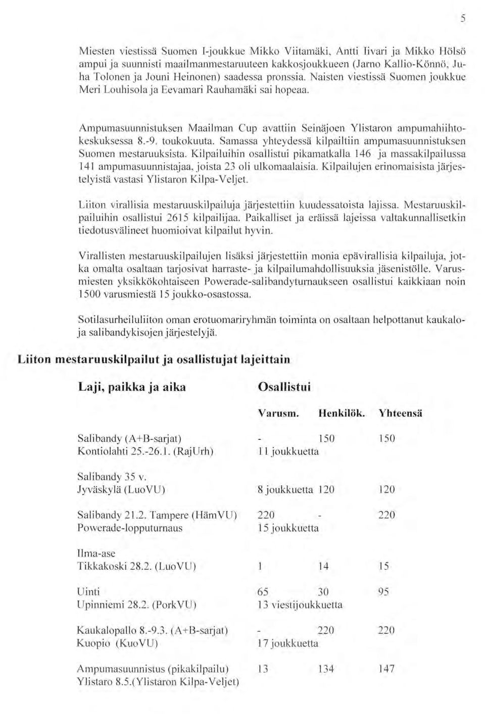 Samassa yhteydessä kilpailti ampumasuunnistuksen Sumen mestaruuksista. Kilpailuih sallistui pikamatkalla 6 ja massakilpailussa ampumasuunnistajaa, jista li ulkmaalaisia.