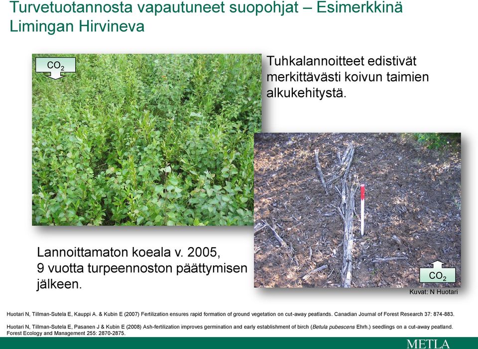 & Kubin E (2007) Fertilization ensures rapid formation of ground vegetation on cut-away peatlands. Canadian Journal of Forest Research 37: 874-883.